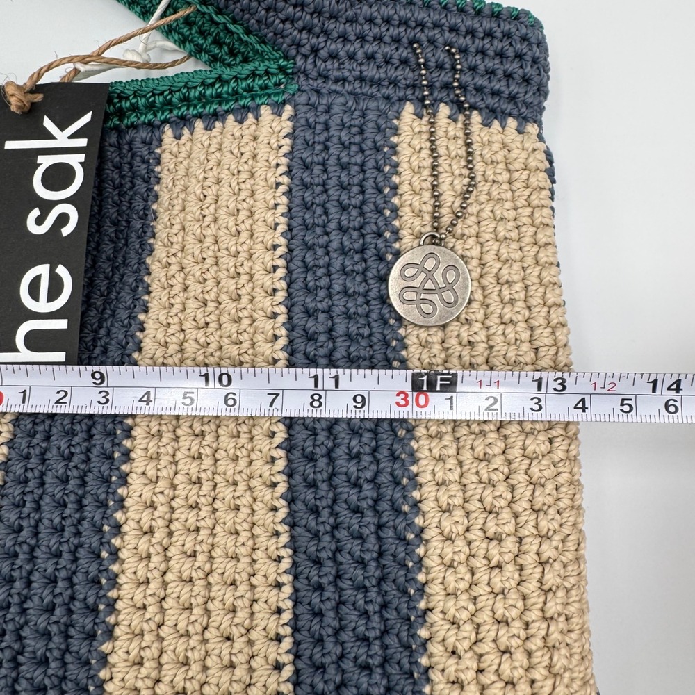 The Sak Gen Tote Bag Women's Green Beige Striped Crochet Recycled 109915 - Picture 5 of 12